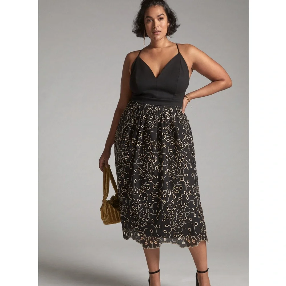 Anthropologie Maeve Eyelet Midi Dress, EUC - Picture 4 of 15